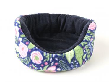 Kuschelbettchen - Blumen/dunkelblau (limitierter Stoff)