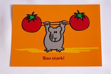 Postkarte "Sau stark!"