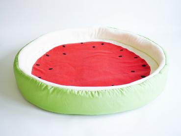 Obstbettchen "Wassermelone" für Hunde / Kuschelbettchen / Hundekörbchen (3 Größen)