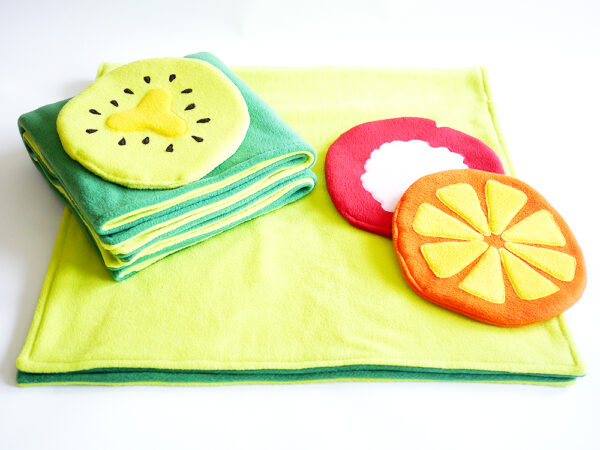 Molton-Pads im Obst- und Gemüse-Design